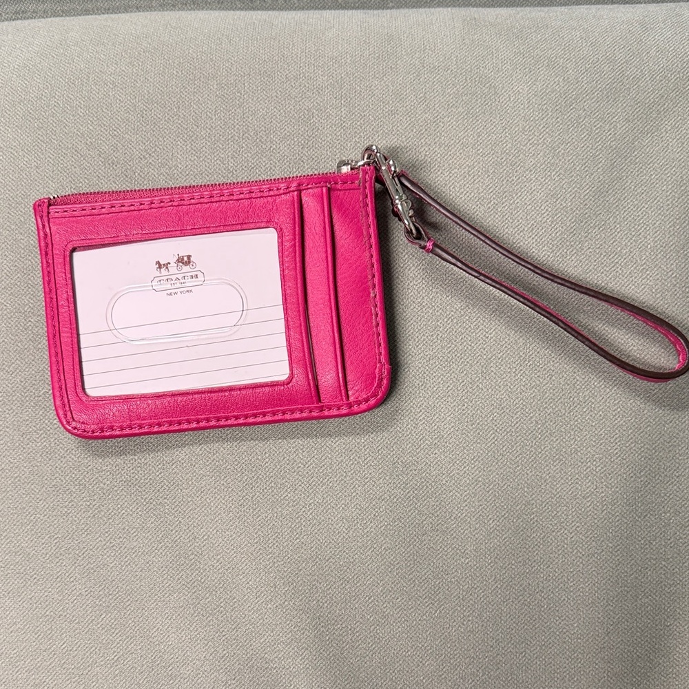 COACH CAMPBELL LEATHER MINI ID SKINNY CREDIT CARD KEYCHAIN WRISTLET #F50167 - Picture 7 of 10